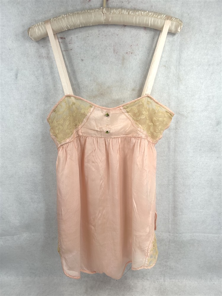 antique lingerie step in silk lace bust 30 pink white original 1920