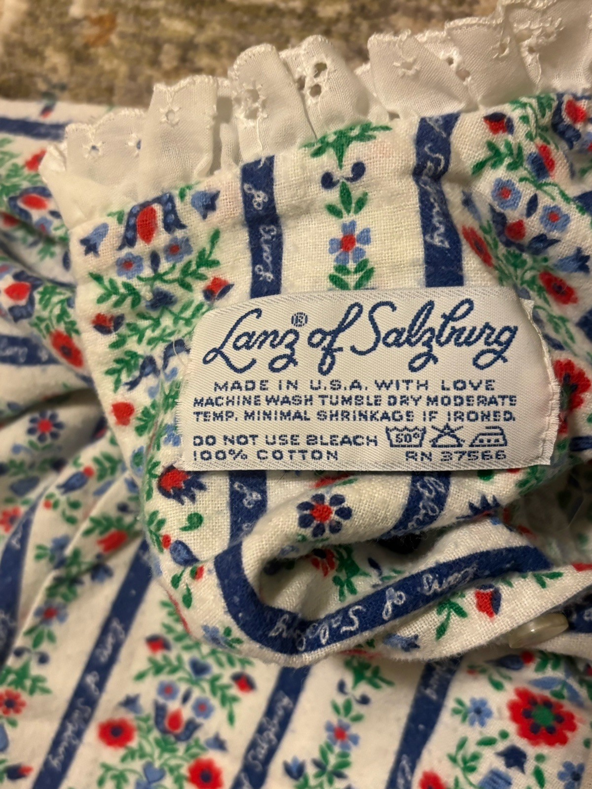 Lanz of Salzburg Size Large, Vintage Women’s Flannel Nightgown, USA, Very Nice!