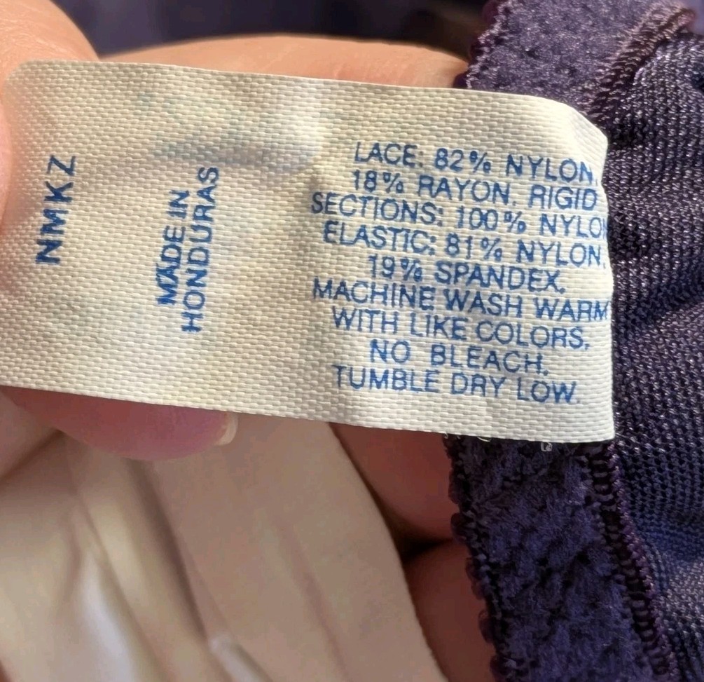 Vintage Lily of France Panties 3445 Purple with Black Lace Sz XL