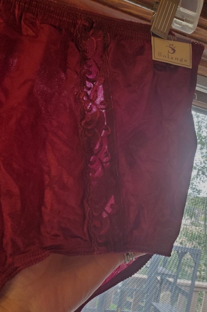 Vintage Solange SECOND SKIN Satin Full Brief Granny Panties, Sz 14/16, XL; NWT!