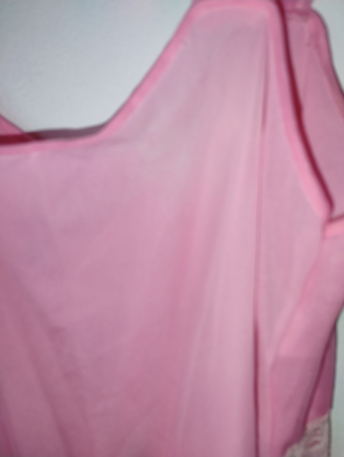Lisette Vintage Pink Sleeveless Nightgown Size 36 White Lace Trim