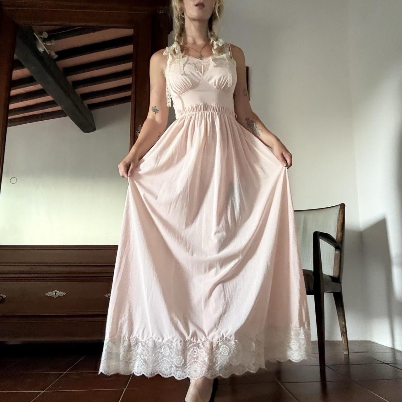 60’s pink lace fairy nightgown