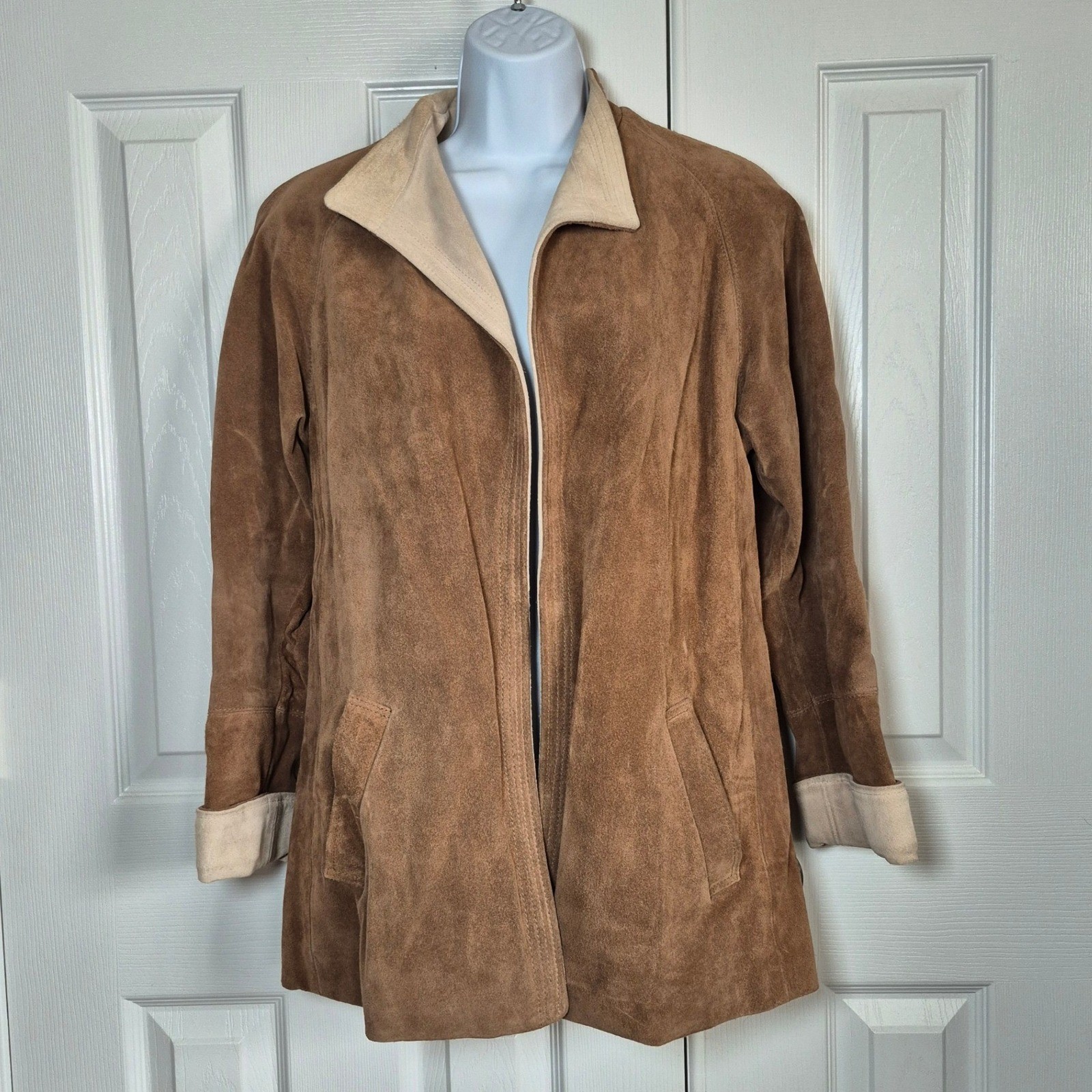 Vintage Jordache brown tan leather suede jacket women’s