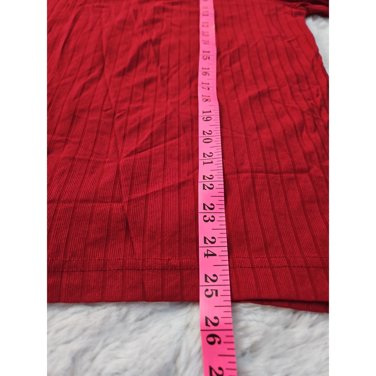 Vintage 90s Basic Equipment Red Ribbed Knit Mock Neck Long Sleeve Shirt XL