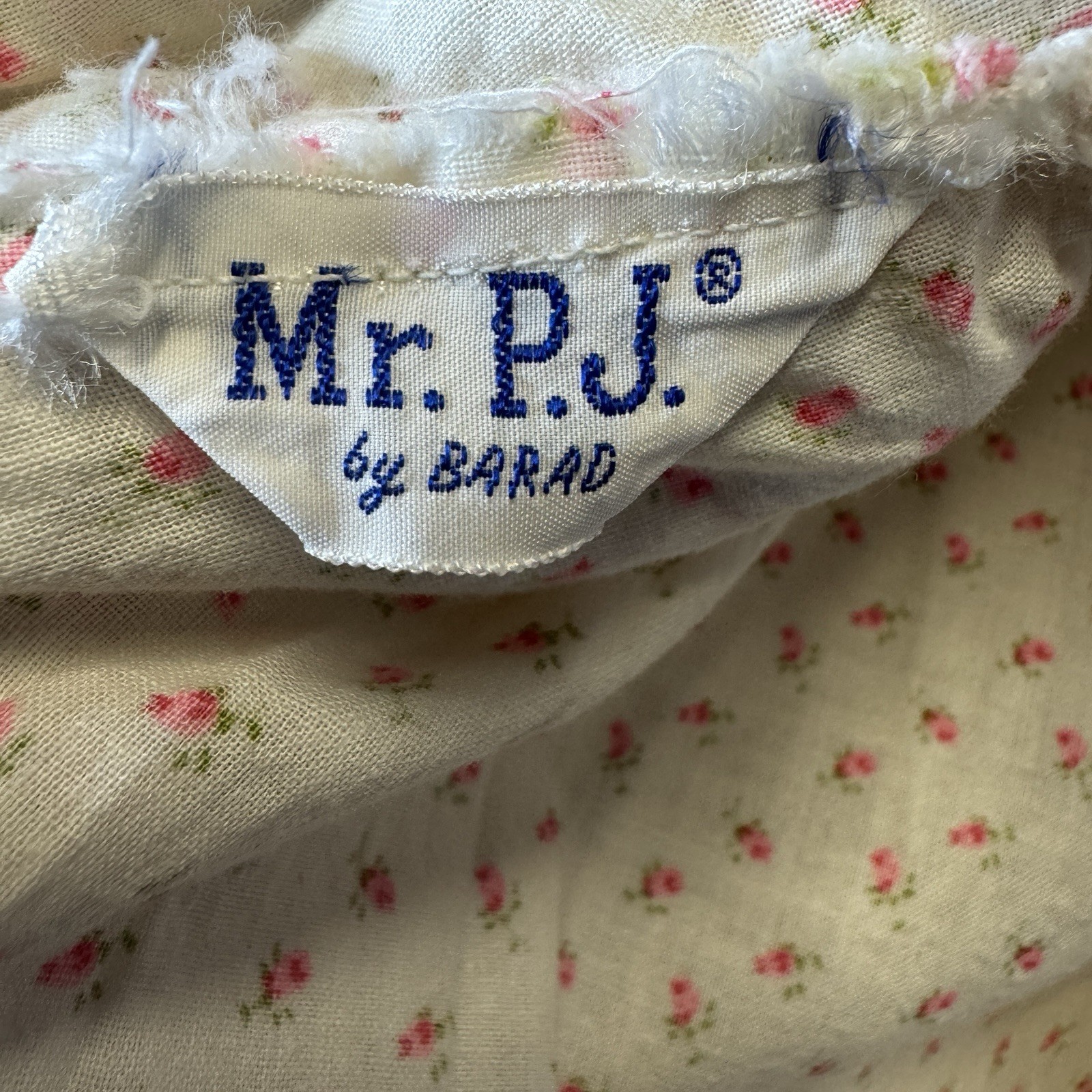 Vintage 60s Women’s Nightgown Mr. P.J. Pink Flowers Boho Folk 18X32.5 READ
