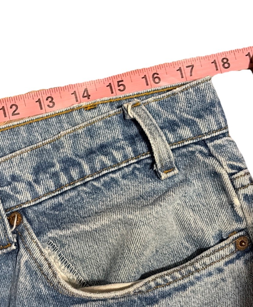 Vintage Levis 517 Orange Tab Blue Jeans Denim Bootcut Women 35×29 USA Made Fades