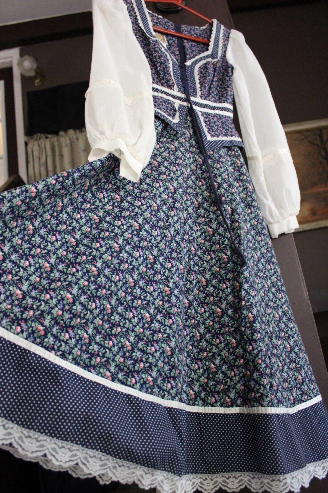 Beautiful Gunne Sax Vtg Clothing Lot 2 Dresses, Peplum Boho Floral, Prairie Midi