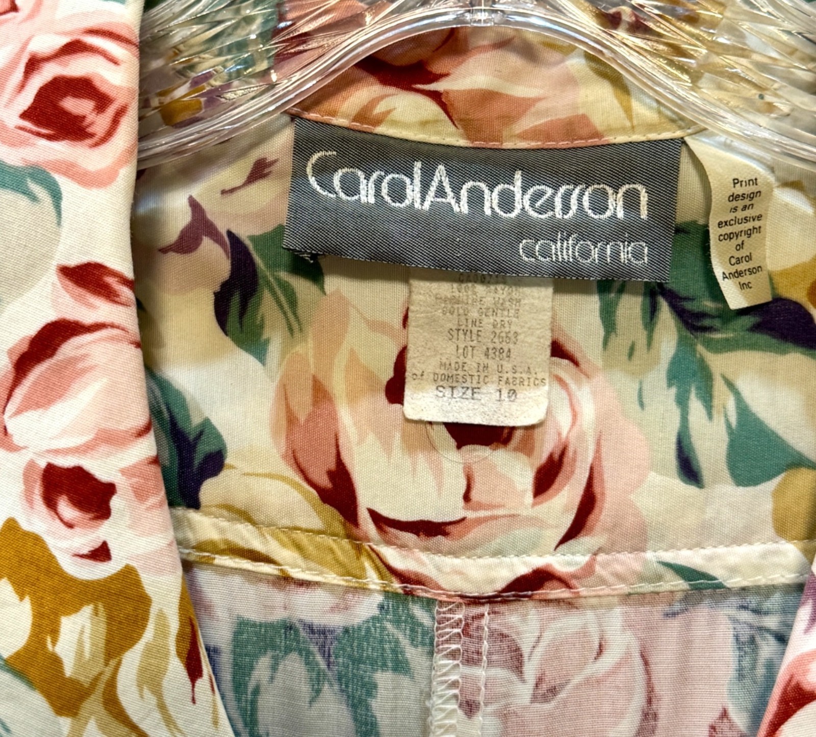 True Vintage Carol Anderson Floral Midi Maxi Dress Size 10 Garden Cottagecore