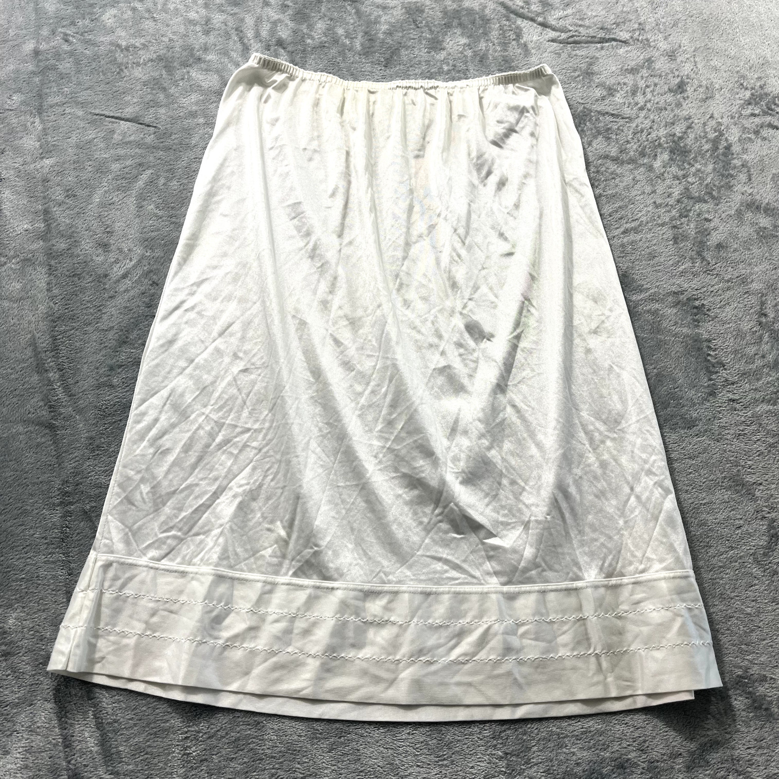 Half Slip Ivory Silky Modesty Lingerie Wide Trim 25in Length 26in Waist
