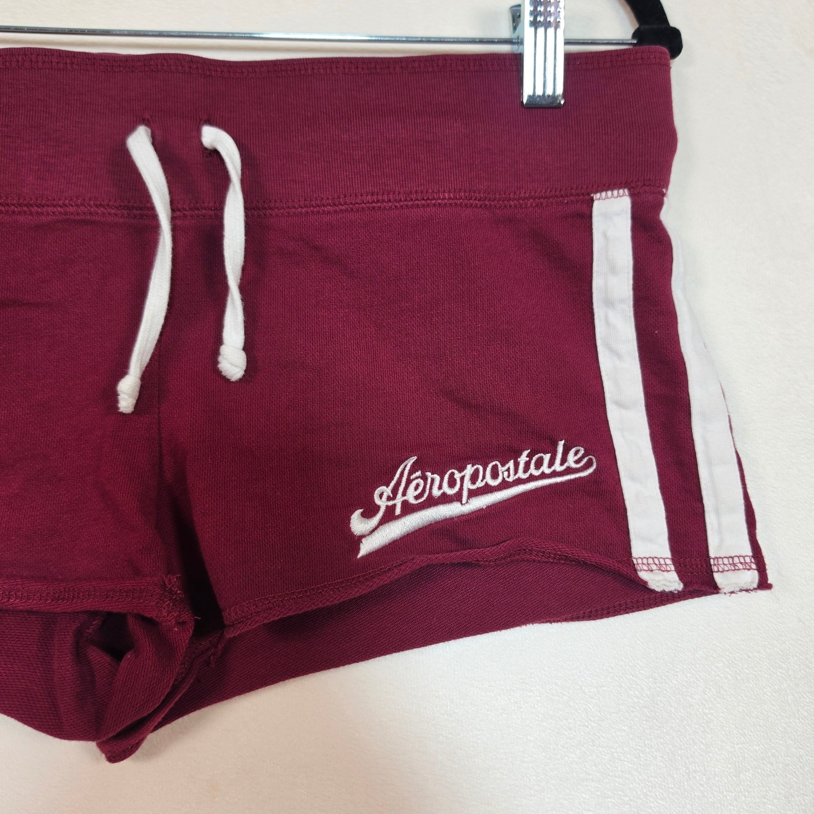 Vintage Y2K Aeropostale Micro Mini Shorts Womens S Maroon Athleisure Sporty