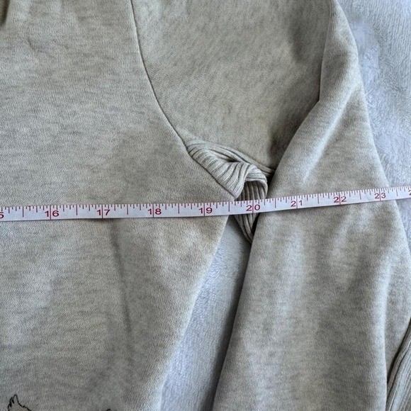 American Eagle gray graphic cropped fur lined hooded jacket y2k vintage mcbling