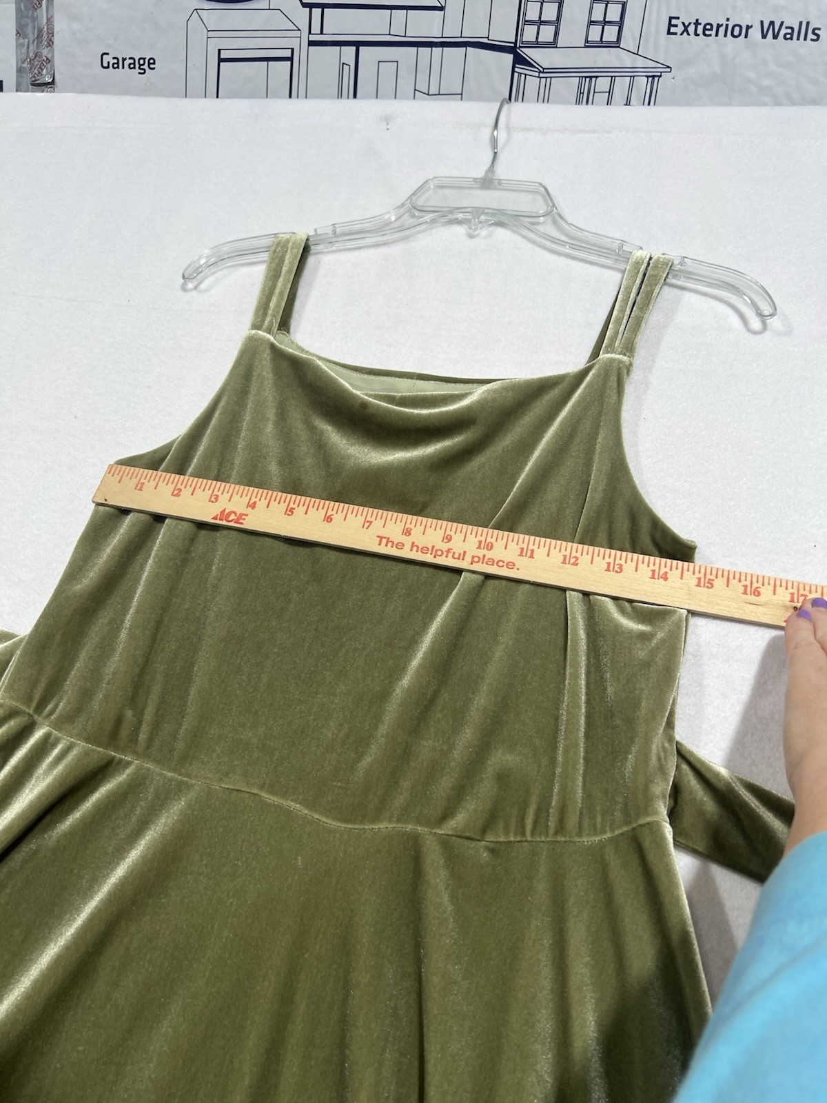 VTG Dimples 80’s Olive Green Velvet A Line Maxi Formal Dress Women’s Sz 12 USA
