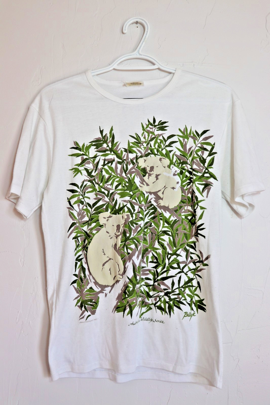VTG 80s Urbino Designs Koala Bear T Shirt M Single Stitch Australia Nature Rare