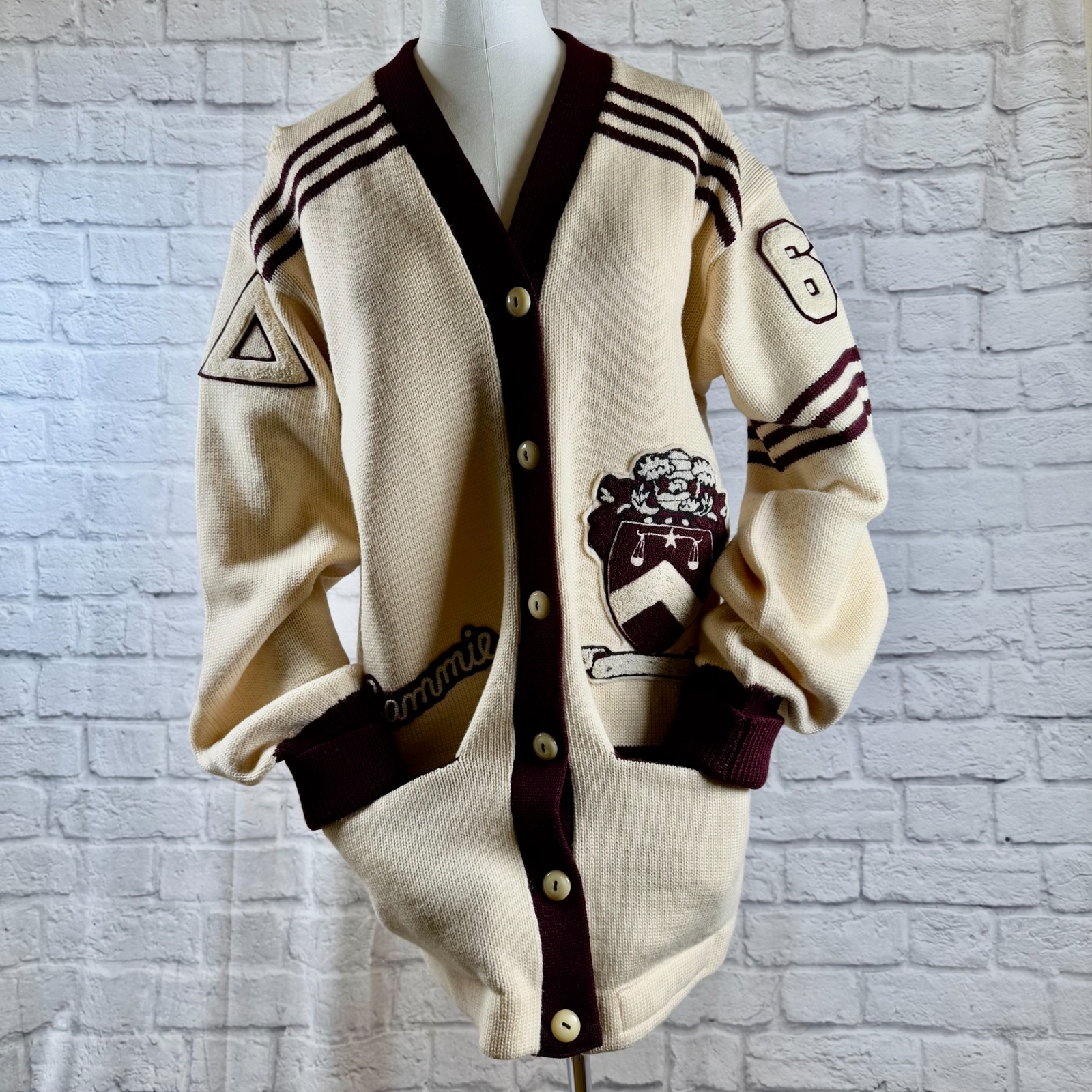 Vtg 1963 Gamma Sigma Sigma Logan Letterman Cardigan Sweater Women’s Large Logan