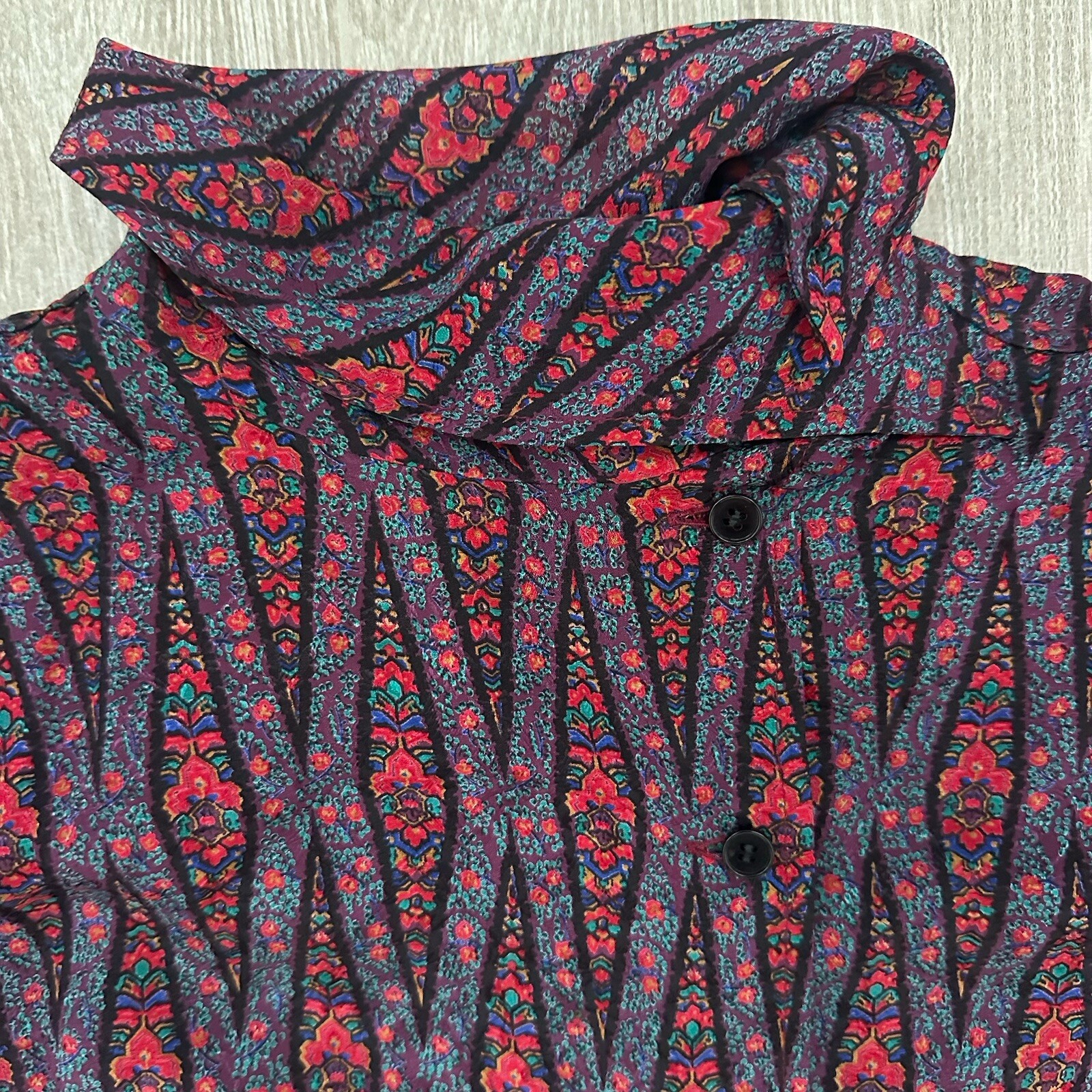 Vintage Emanuel Ungaro Paris Blouse Size 8 Floral 100% Silk Neiman Marcus Exclus