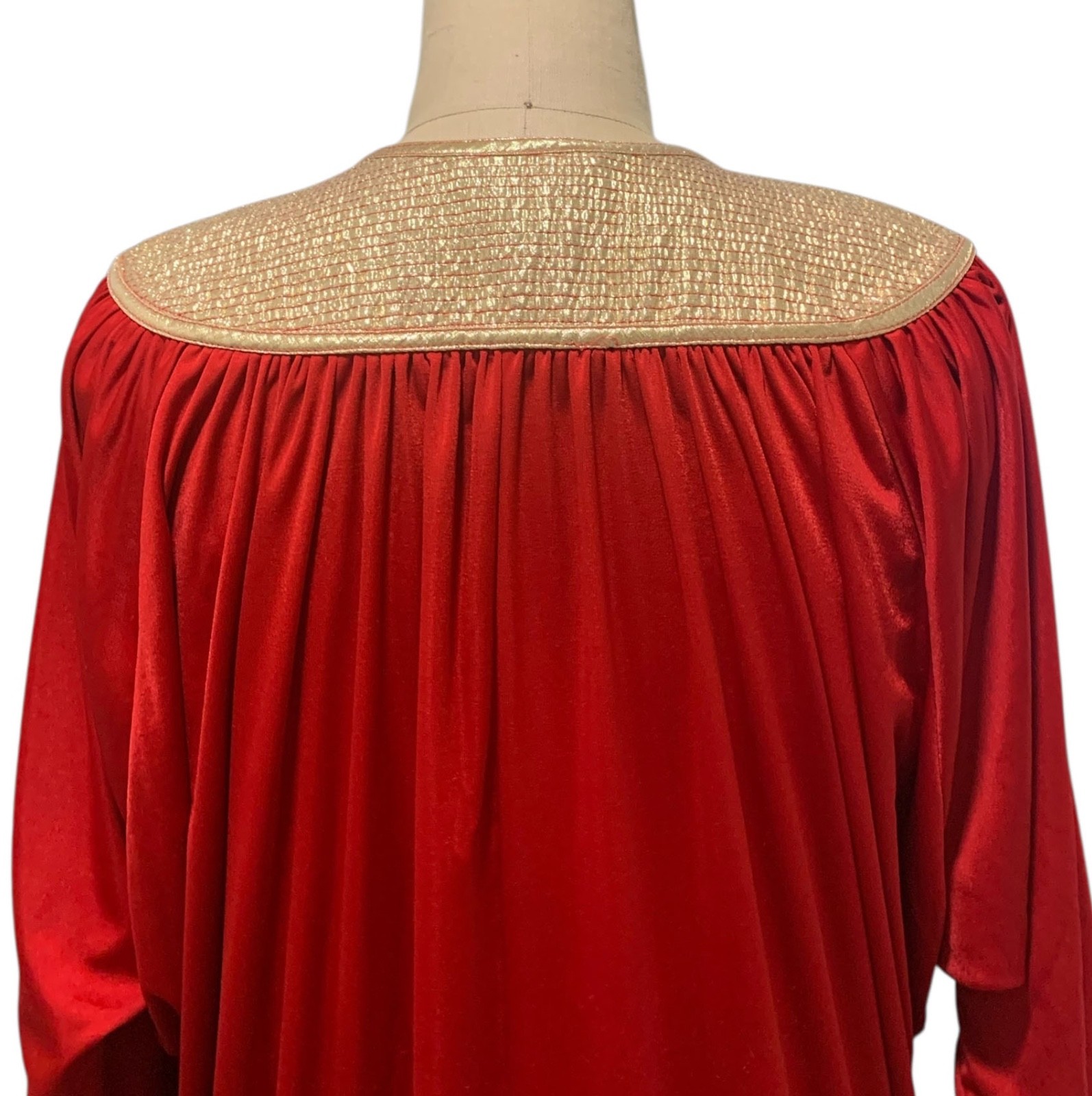 BILL TICE Vintage 70s/80s Women’s Glam Disco Era Lipstick Red Jersey Column M/L