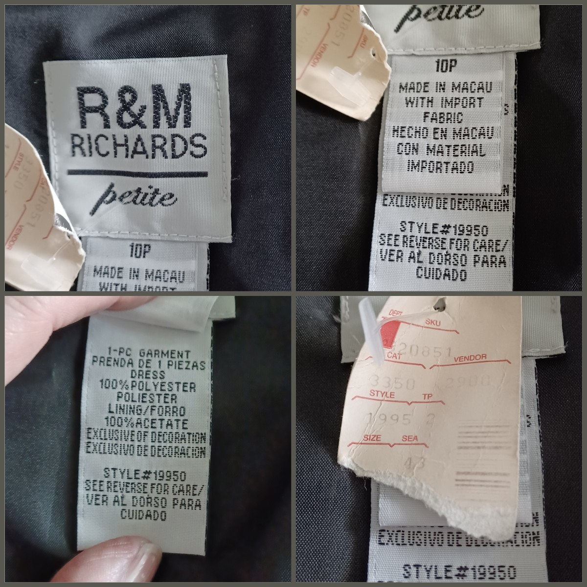 VINTAGE 90’S R&M RICHARDS PETITES SPECIAL OCCASION SHEATH DRESS SIZE 10P NWT