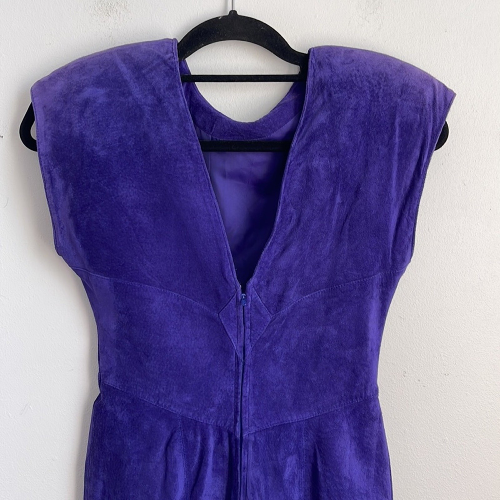 Vintage Interim 80’s pig skin leather suede bodycon mini dress sz 5
