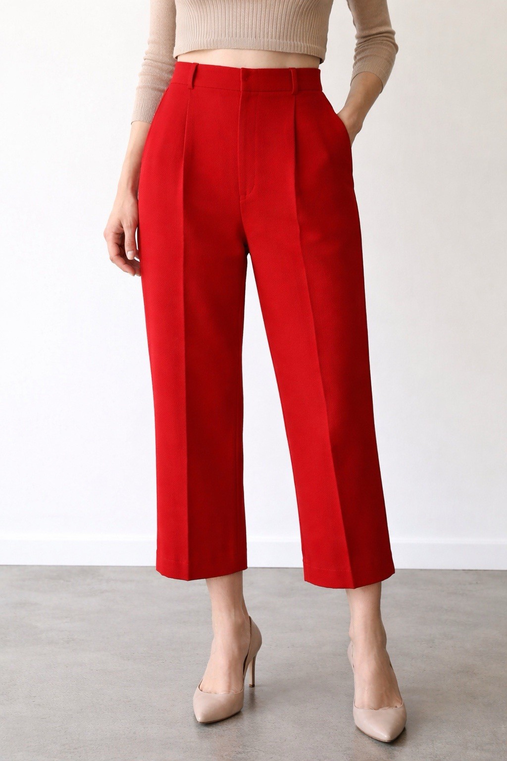 Vintage Sabene Red Zip Pants Women’s Cute Business