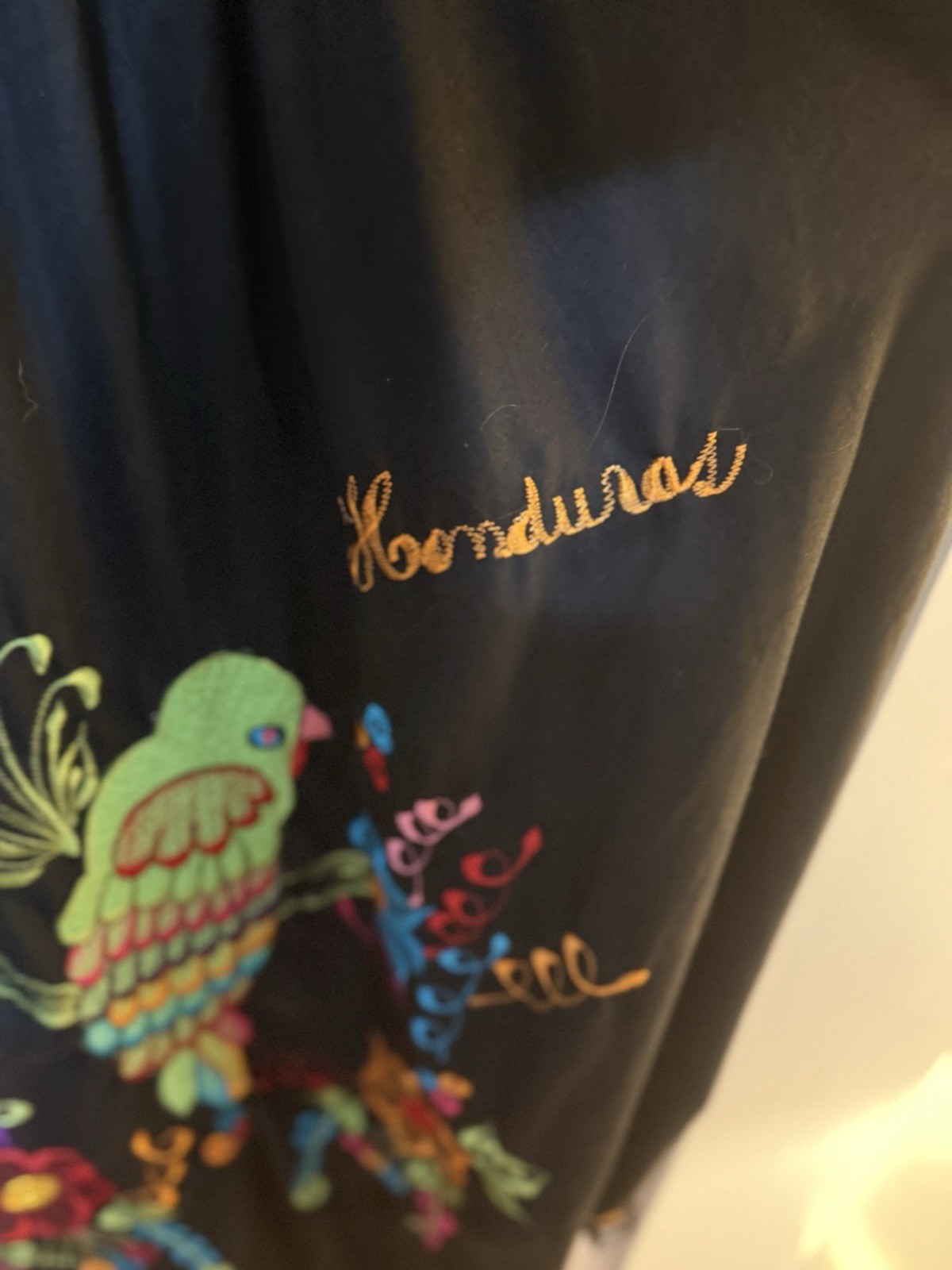 Vintage 1970s “Honduras” Embroidered Square Neck Dress