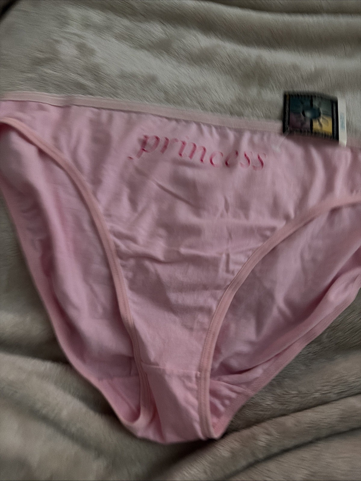 Vtg Y2K Panties No Boundaries Cotton Spandex Bikini Pink Princess Print NWT 9