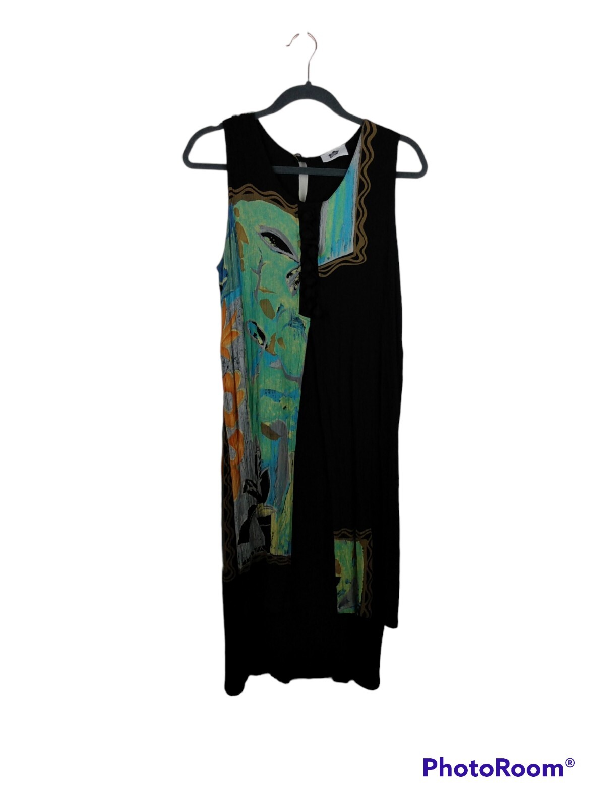 Hilo Hattie Beautiful Vintage Graphic Design Maxi Mumu Layered Dress Medium