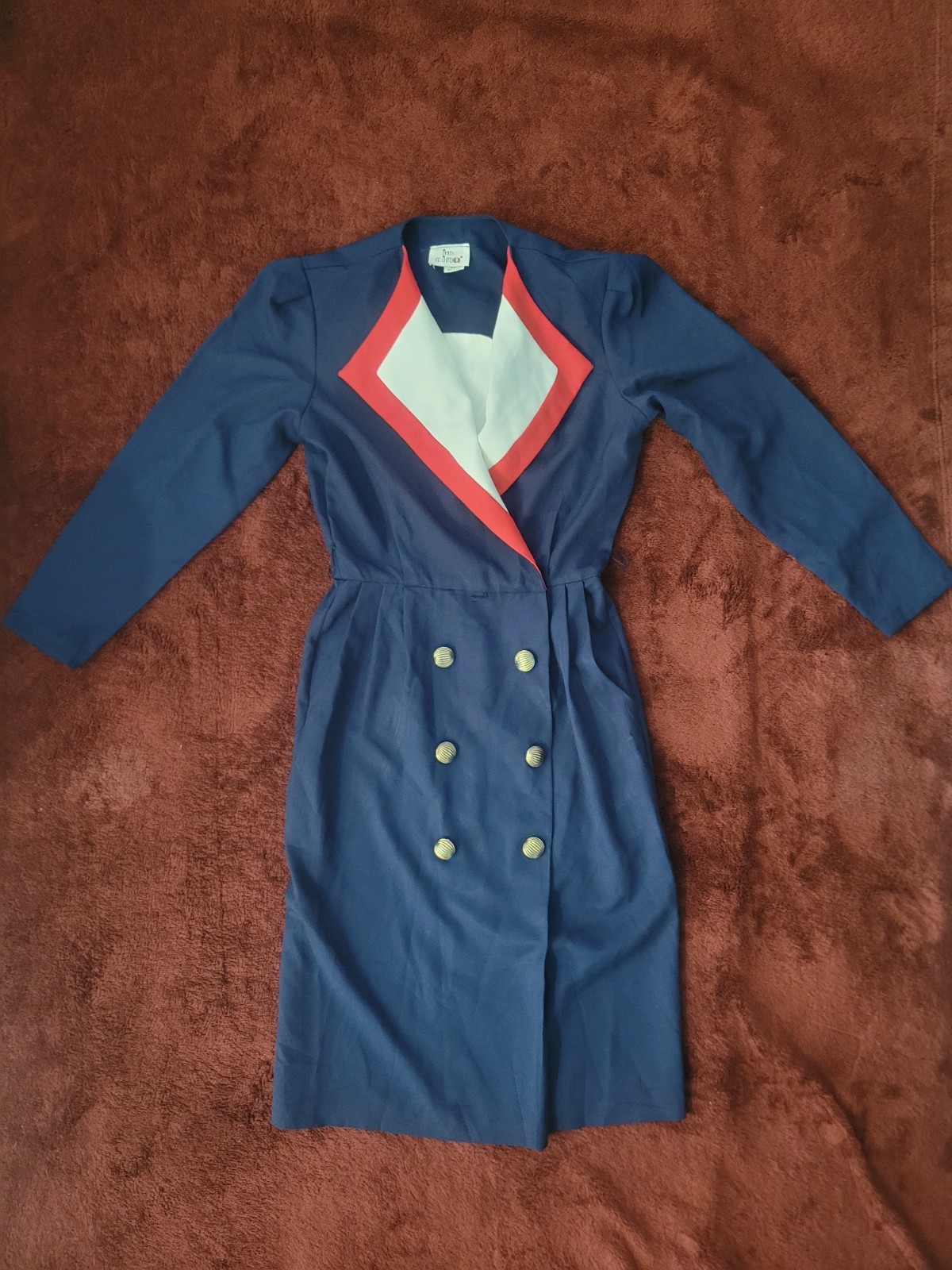 Vintage 1980s Nautical Double Brested Dress By “in cinQ” Size 6