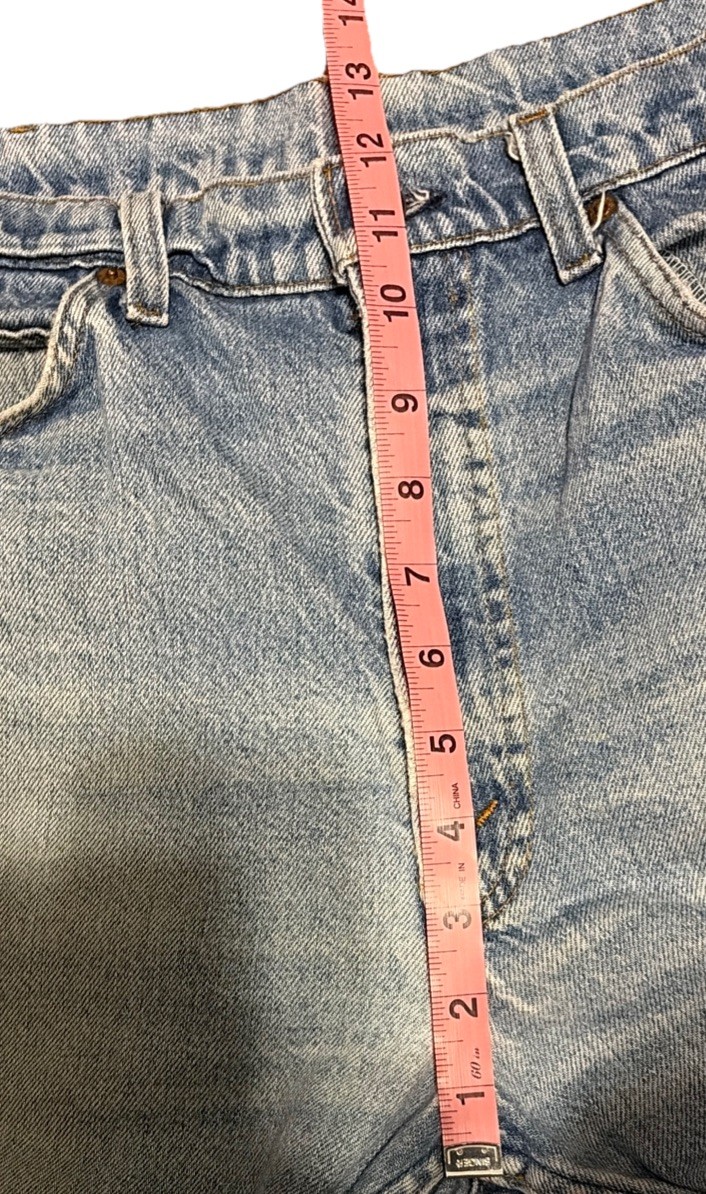 Vintage Levis 517 Orange Tab Blue Jeans Denim Bootcut Women 35×29 USA Made Fades