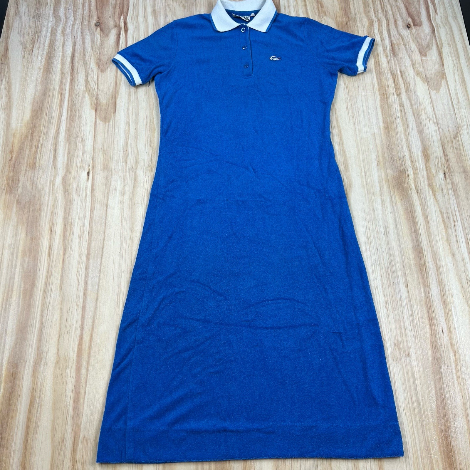 David Crystal Vintage 1960s Lacoste Blue Tennis Short Shift Dress Terry Size 2