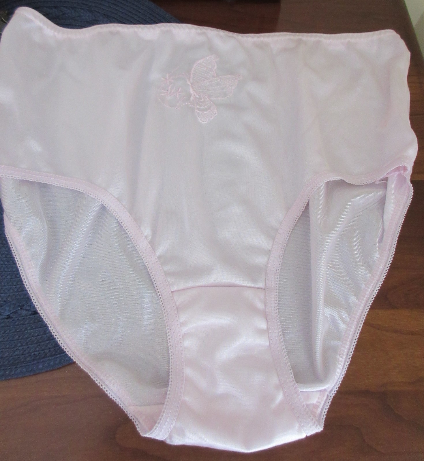 vtg NOS JOLIE PINK SISSY hi waist GRANNY Butterfly embroidery panties sz 12/5X