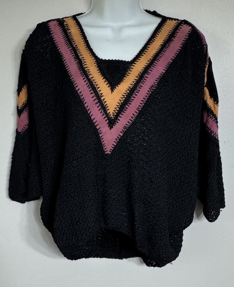 Vintage Norma Canada Sweater Women’s Size Small Style 1223 Leather Trim