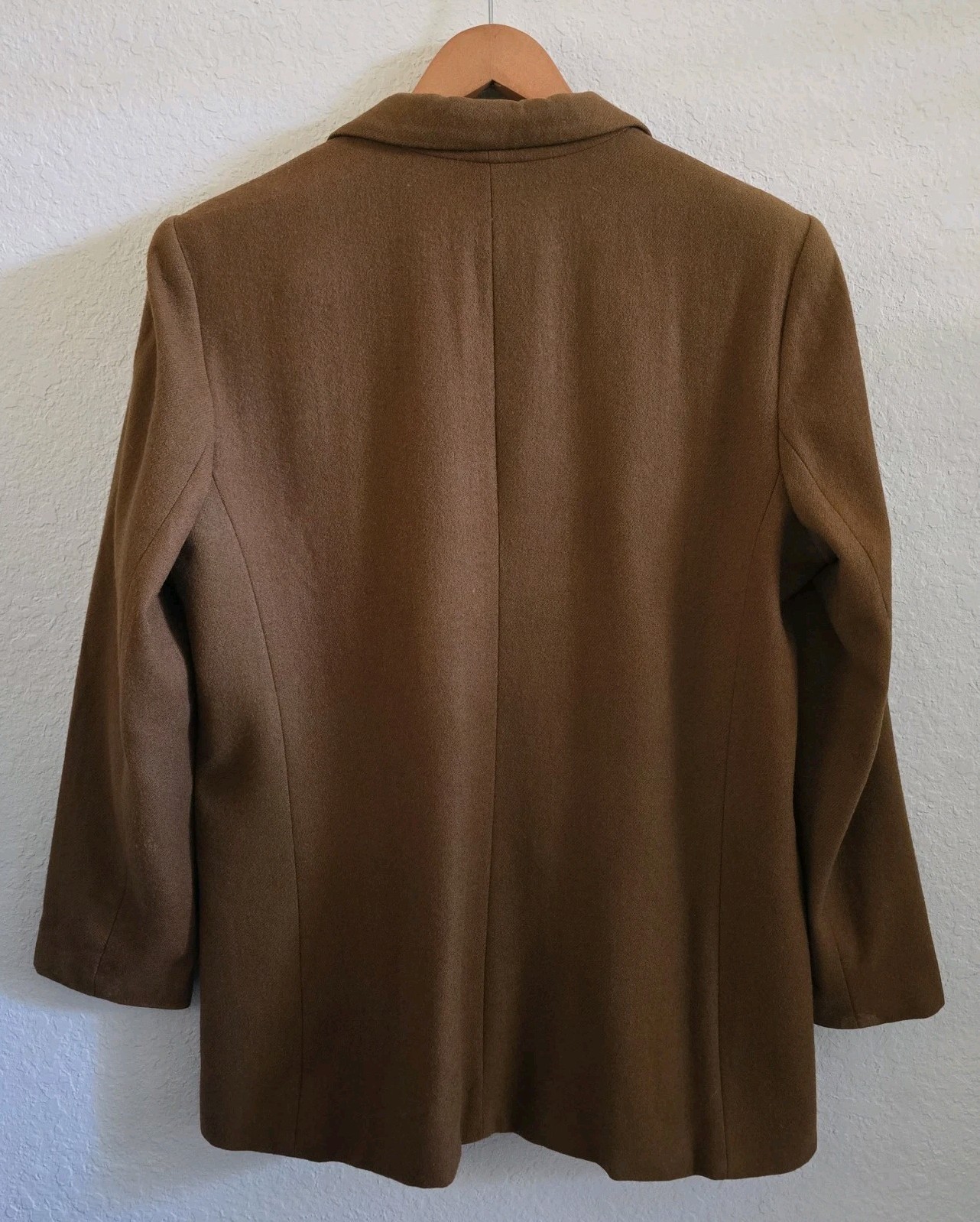 Vintage 100% Wool Brown Double Breasted Blazer Sz 12 90s Old Money Dark Academia