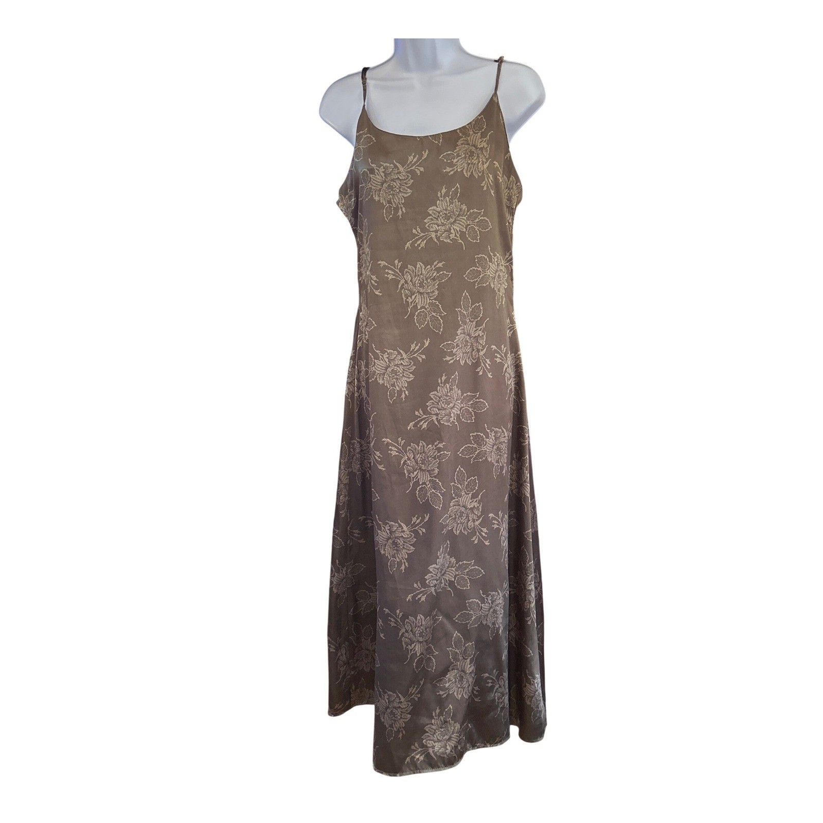 90s Halston Slip Dress Floral Minimalist Earthy Grunge Granola Girl Summer Chic