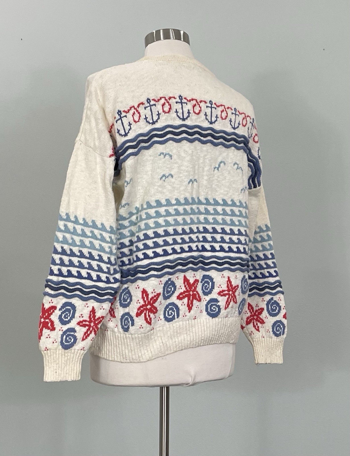 Vintage 80s Novelty Sailboat/Coastal Pullover Sweater – Large
