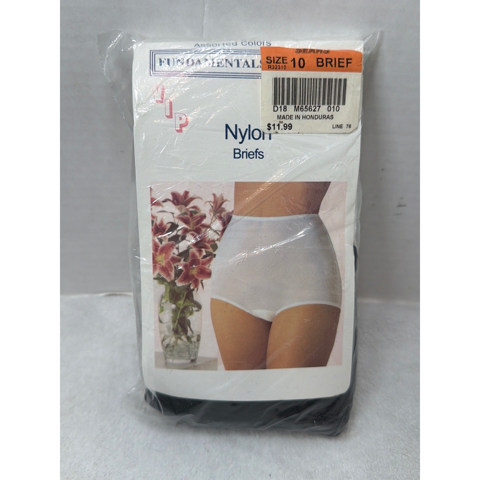 NOS VTG Sears Fundamentals Briefs Women 10 Multi Color Nylon High Waist 3 Pk VIP