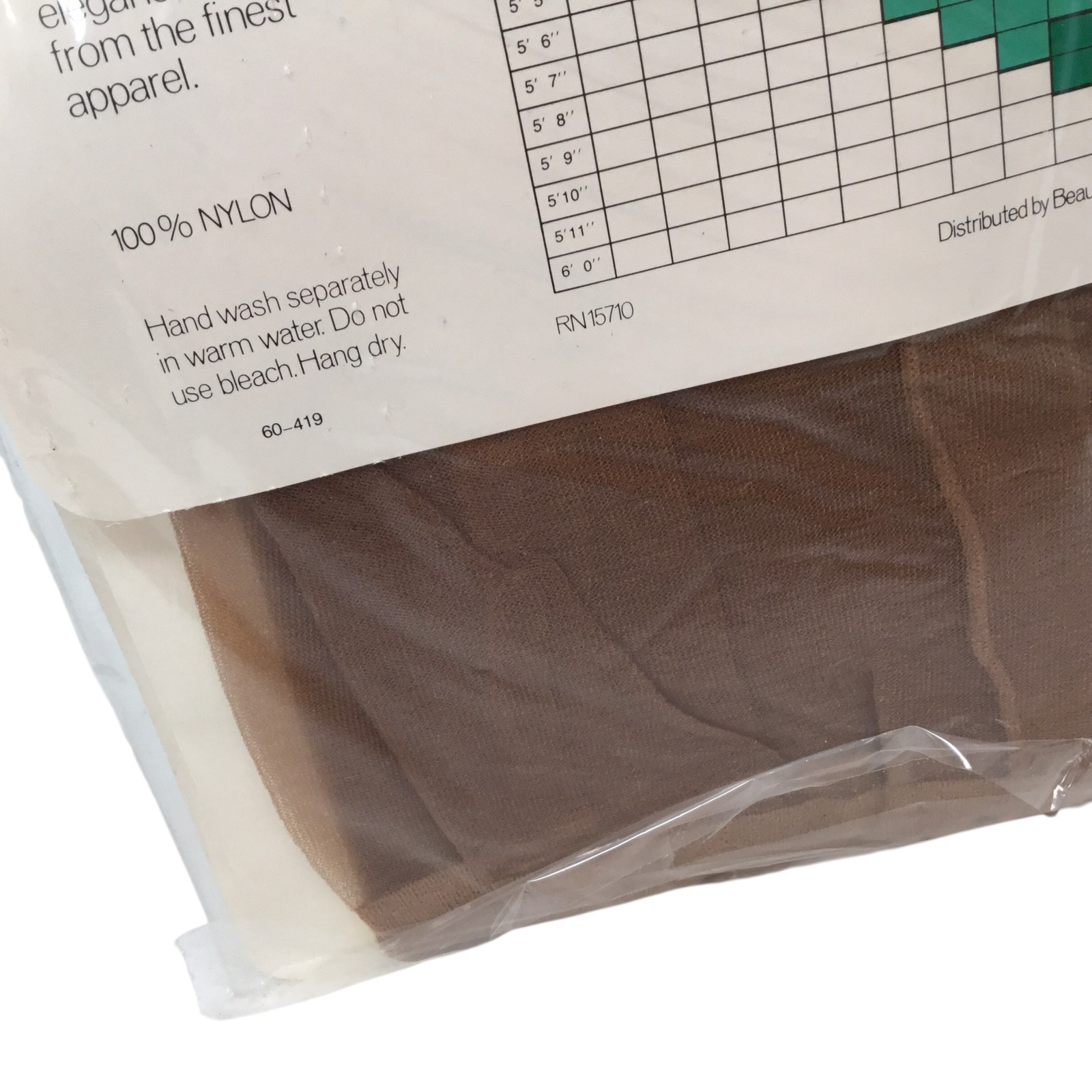 Beautymist Super Sheer Panty Hose NOS Stockings Nylons Sandalfoot Med Tall 8805