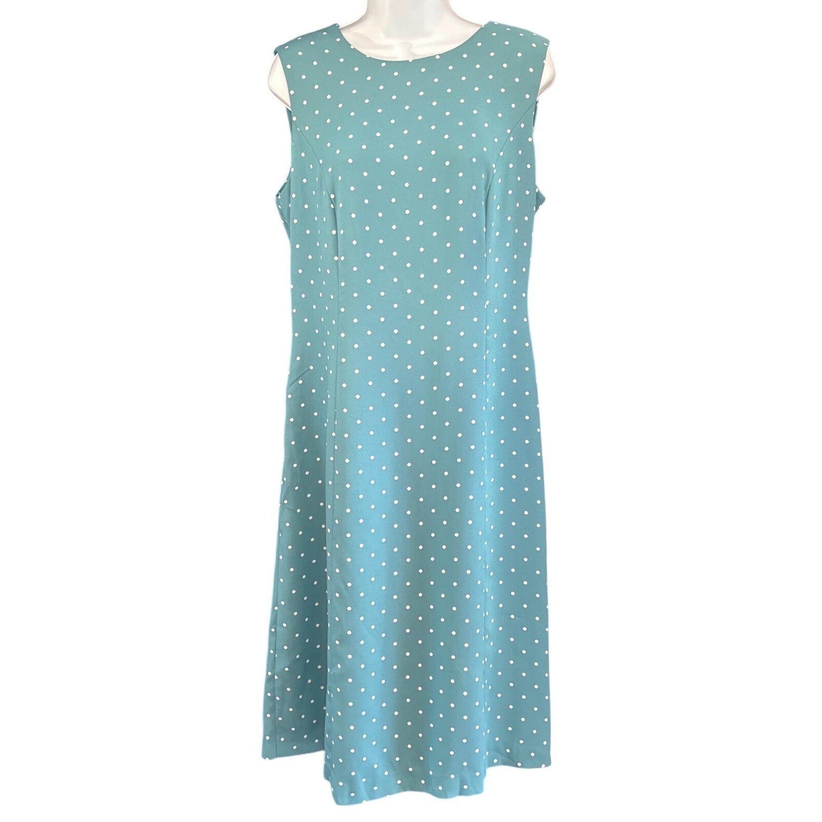 90s Leslie Fay Two Piece Dress Set Cottagecore Retro Floral Polka Dot Teal 12