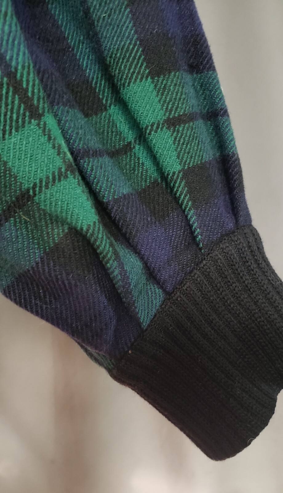 VTG EARLY 50s Deréta London GREEN AND NAVY WOOL PLAID JACKET