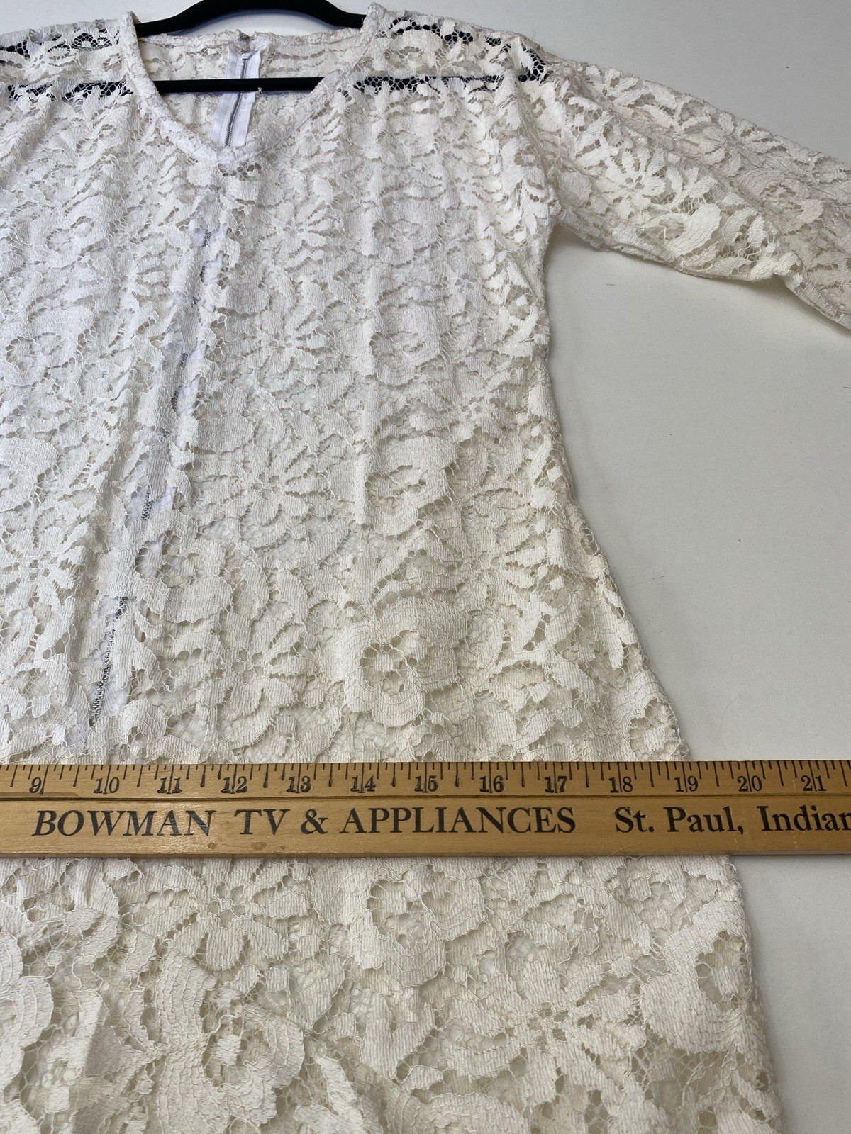 Vintage 80s L Lace Dress Ivory Fit Flare Mermaid Sheer Stevie Nicks