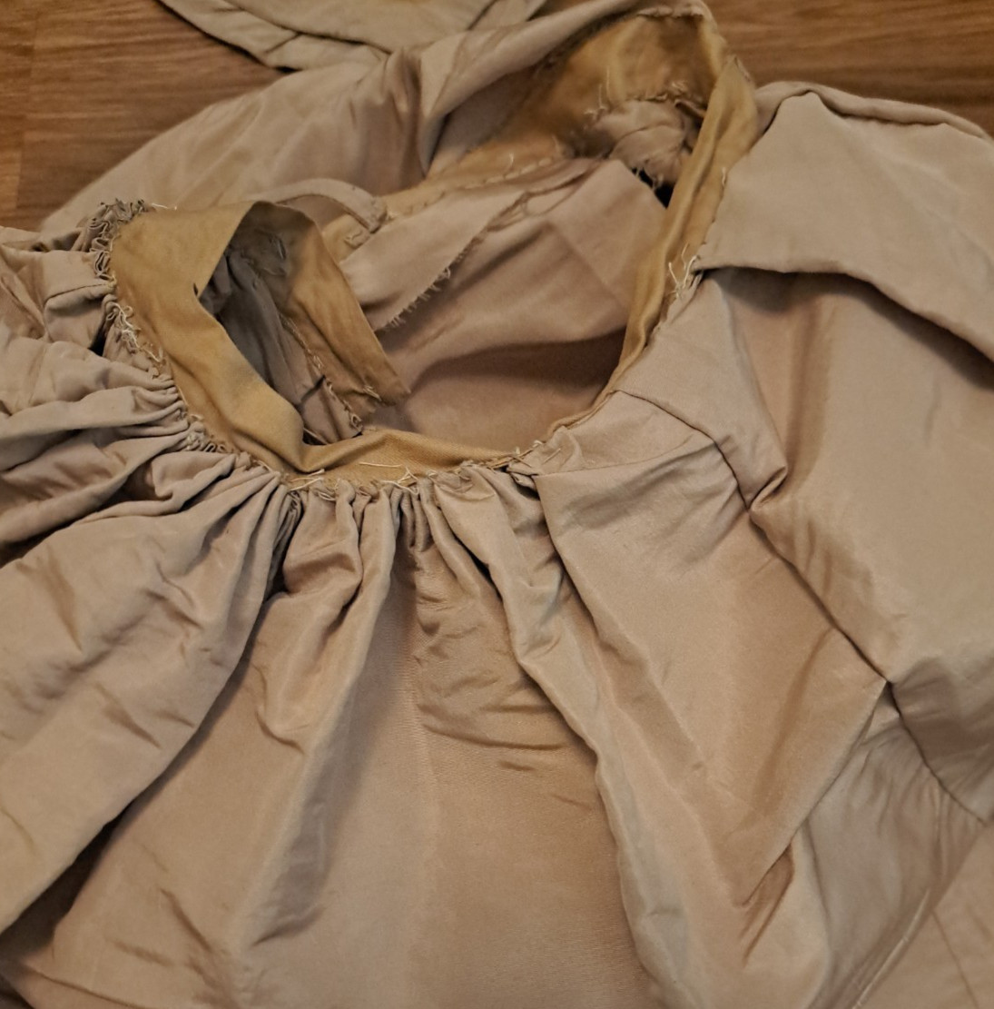 Antique Victorian Dress Bodice & Layered Skirt Taffeta Ruffled Bows Lace XS