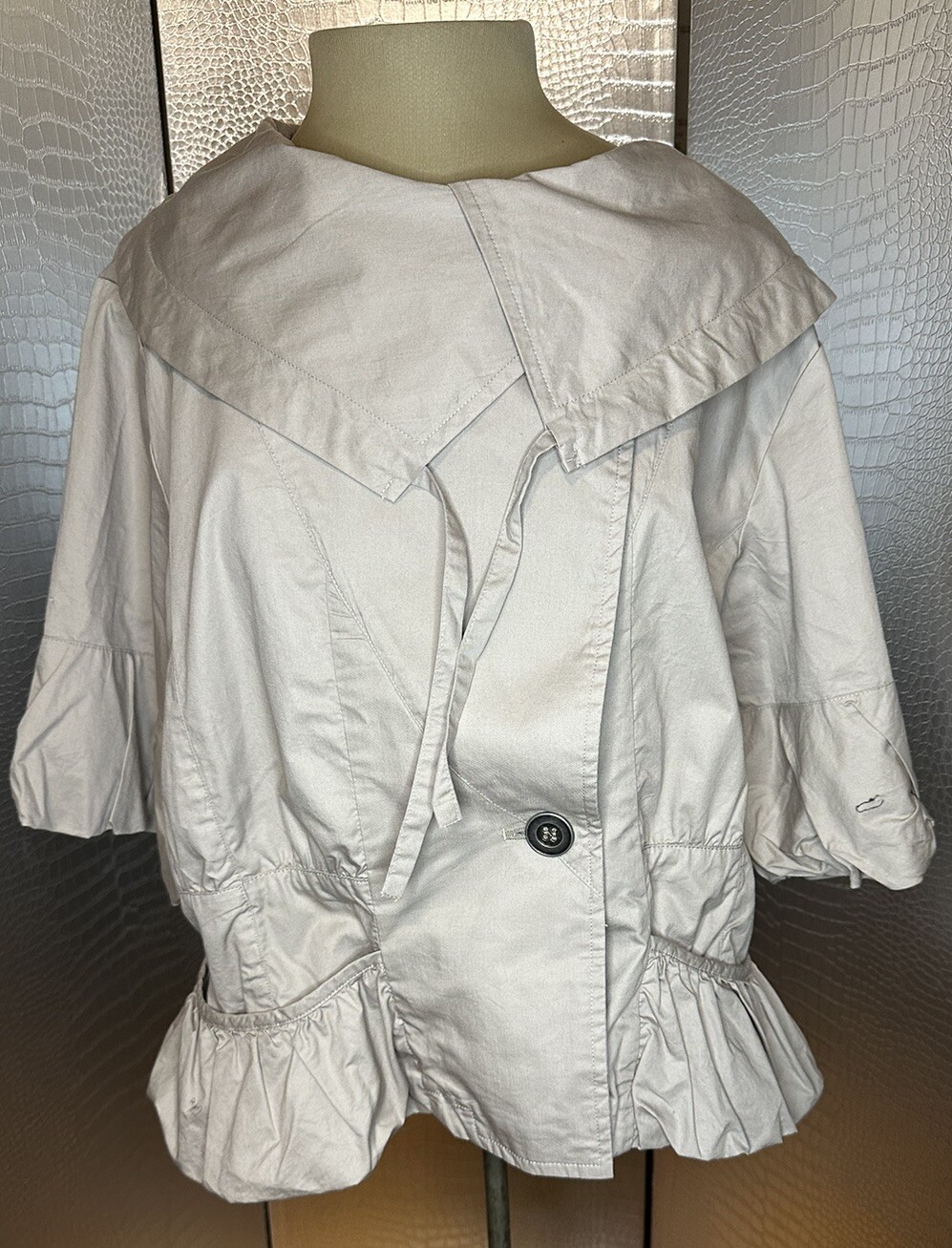 80s Treasure Le Chateau Short Sleeve Tan Jacket – Size XL