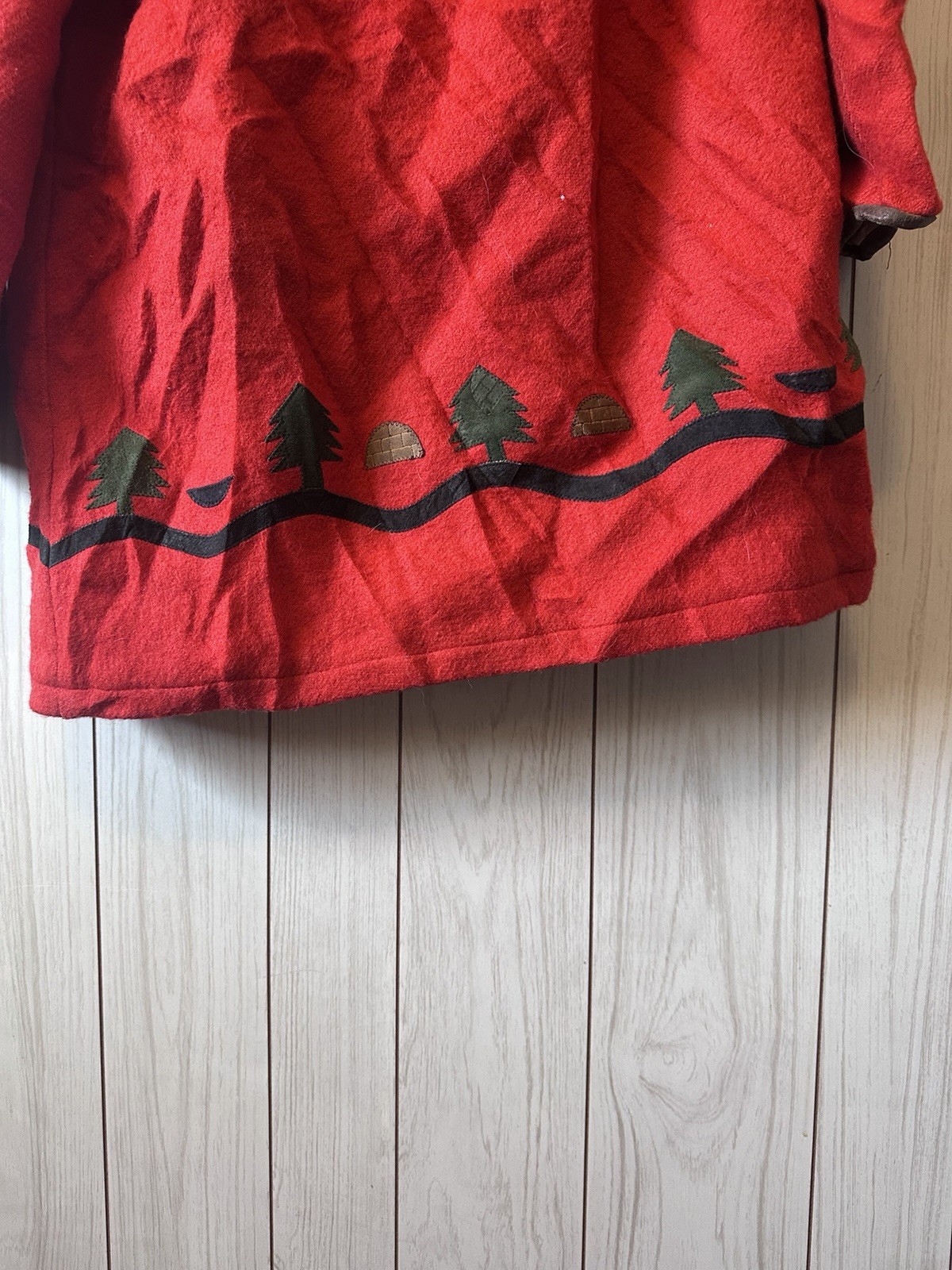1970s Women’s Hudson Bay Jacket Red Size Medium Made In Canada 100% Wool Rare