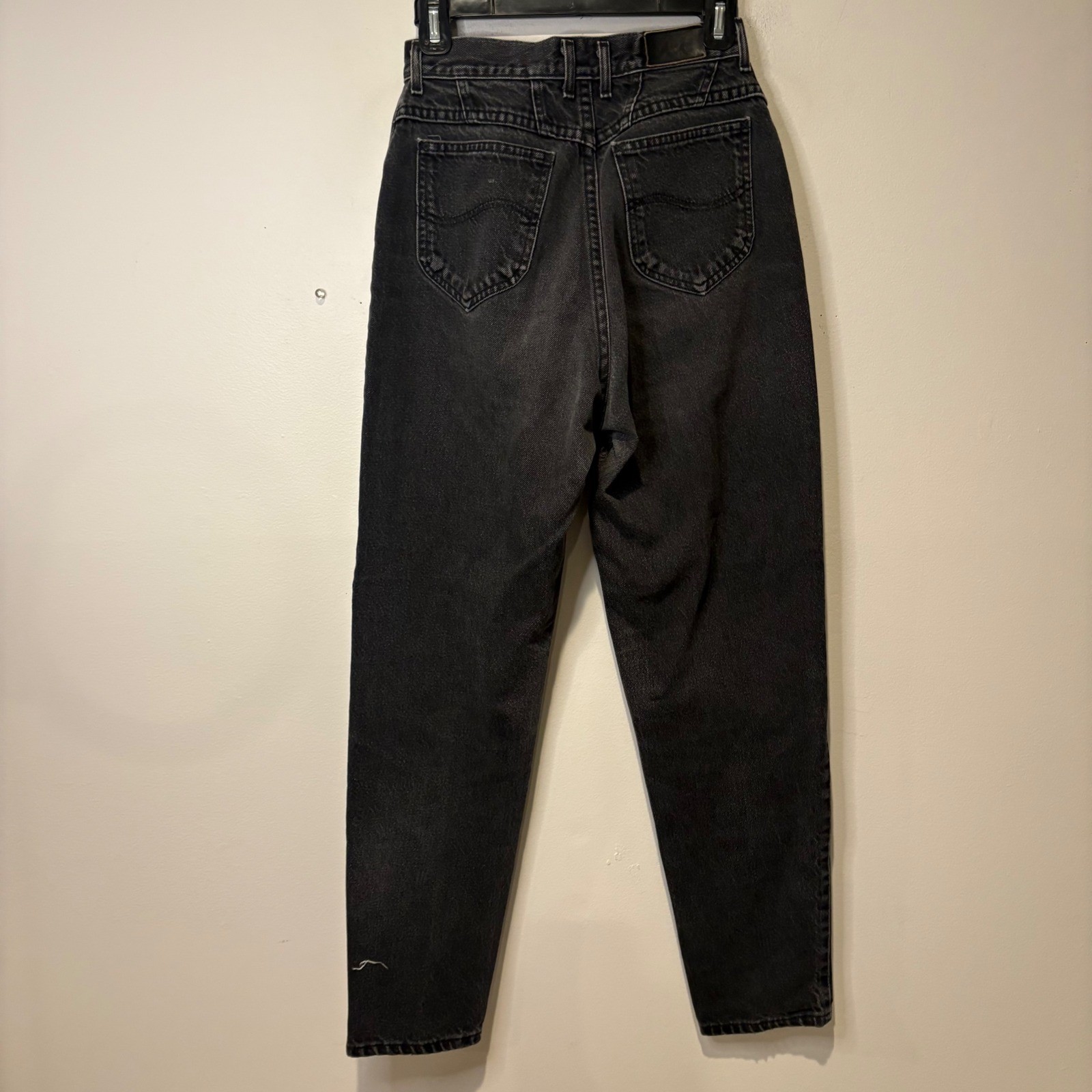 Lee Vintage High Waisted Jeans Womens 25 Faded Black 90s Tapered Made in USA