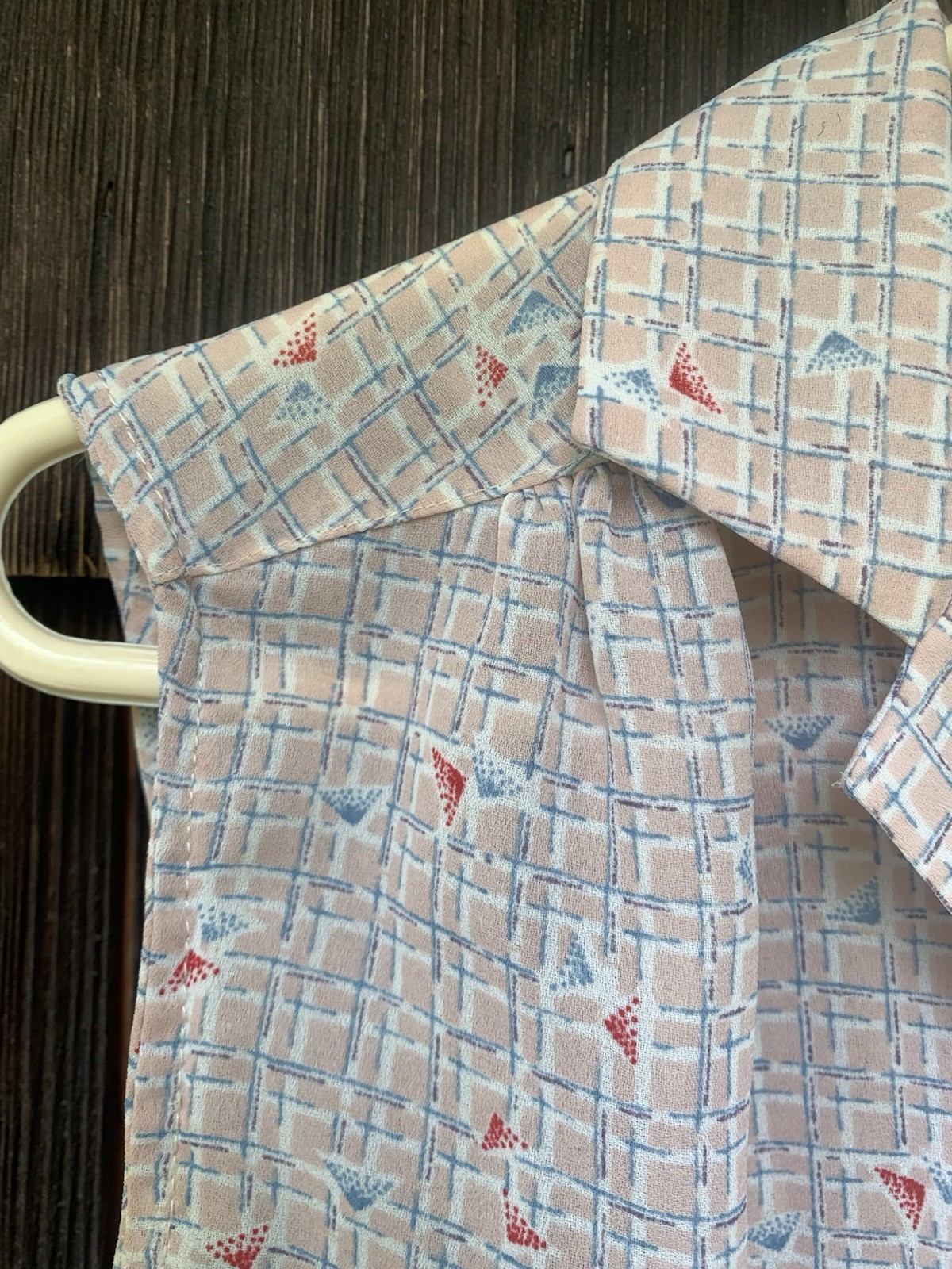Vintage 80s New Wave Sleeveless Gauze Button Down Crop Summer Blouse Cotton S