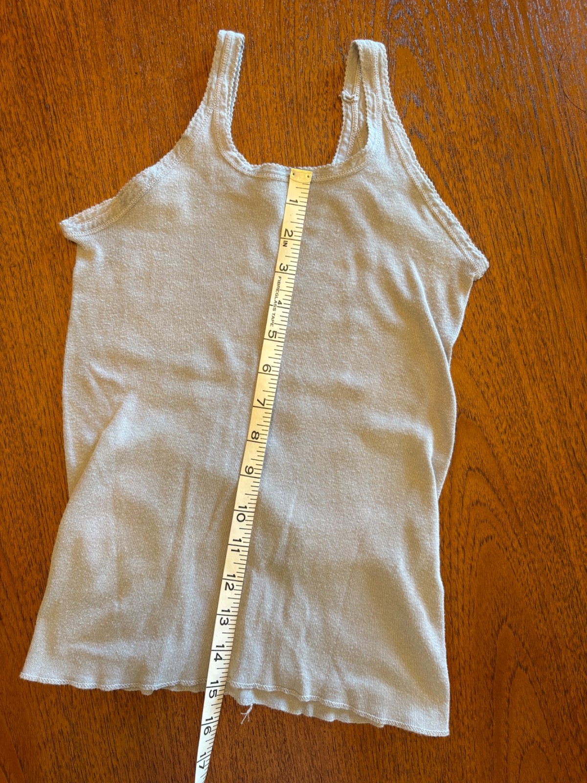 Vintage 70s Vanta Pointelle Grey Tank Top XXS/XS Cotton Stretchy Prarie Western