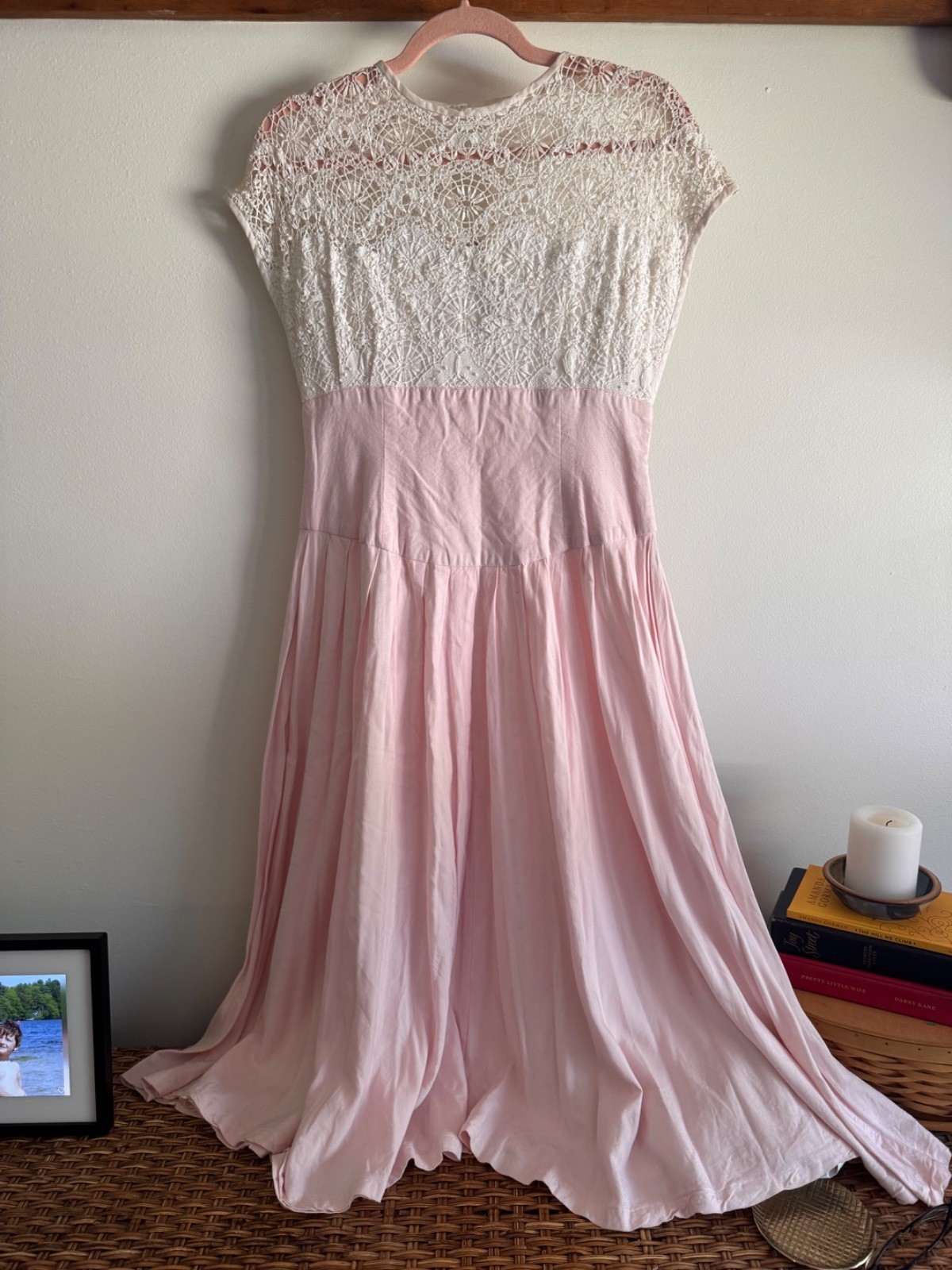 Vintage Marie Claire Dress Crochet Bodice 10