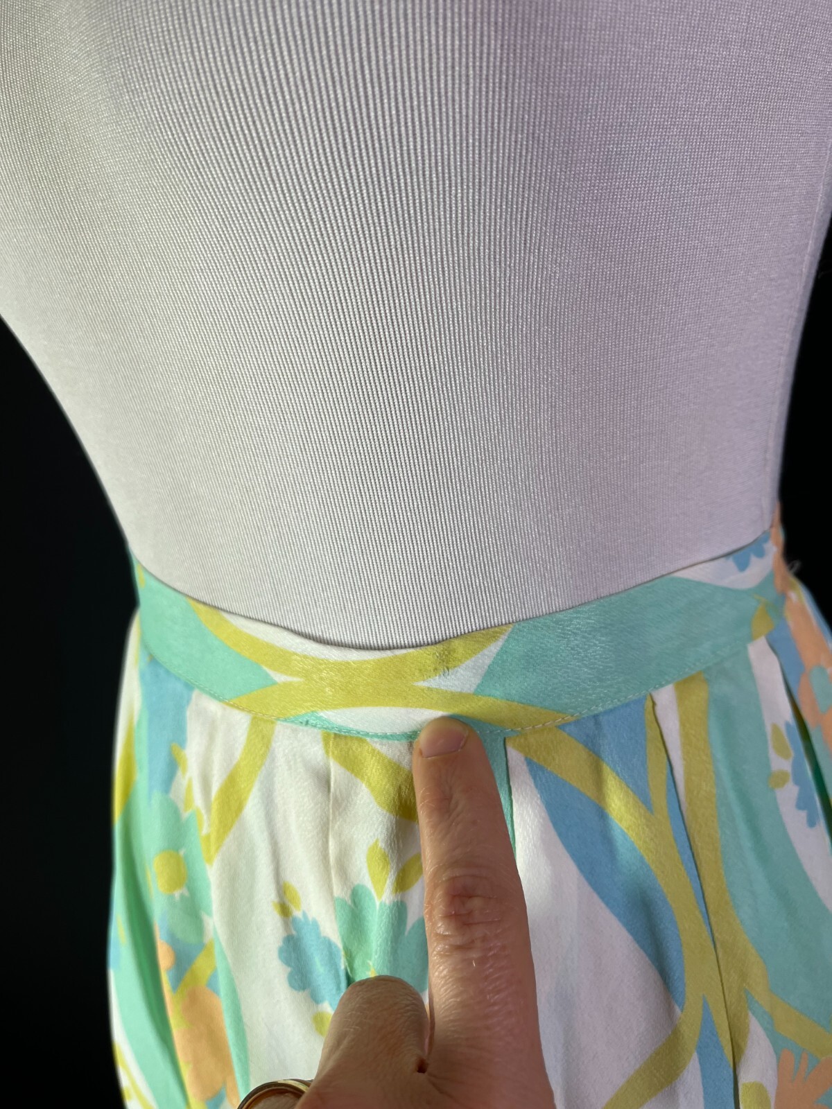 Vintage 1960s Homemade Pastel Floral Blouse Skirt Set