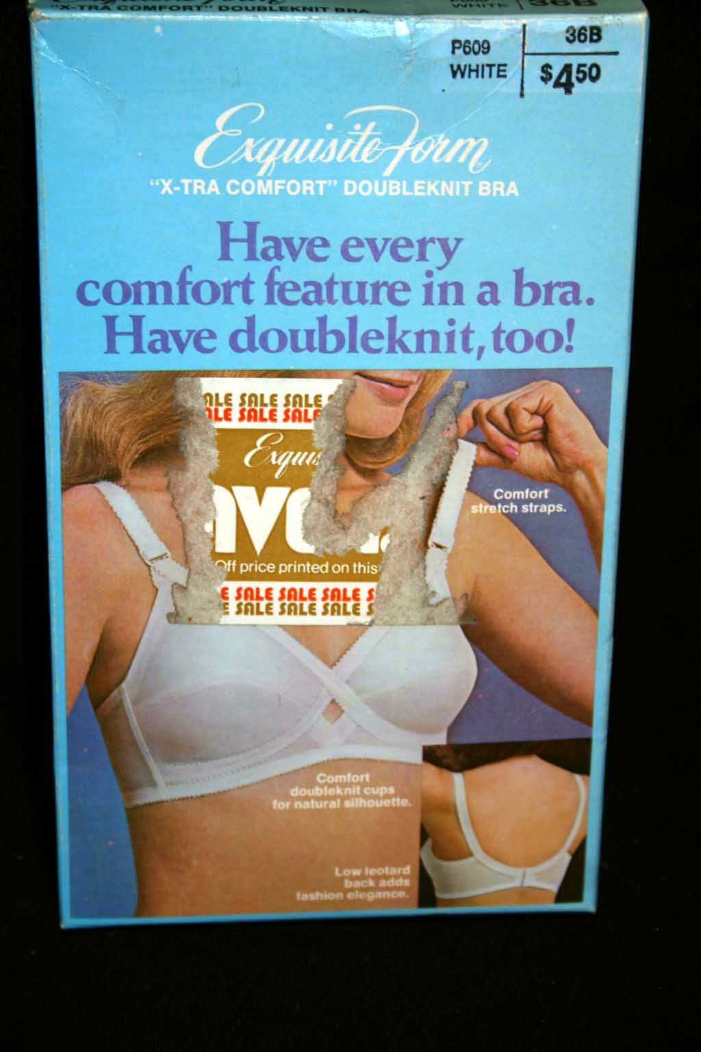 36 B VTG 60s 70s NOS Nylon Bra Double Knit Comfort Stretch Exquisite Form P609