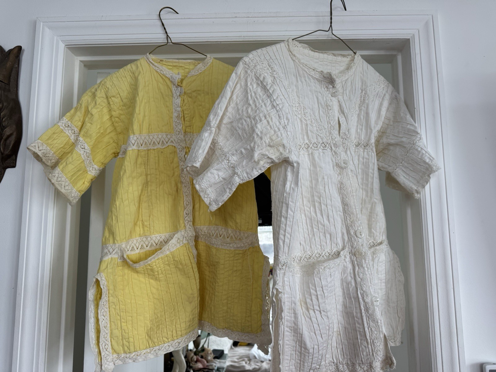 2 Vintage Cotton Guyaberra Type Shirts Women’s Lace Button Up Original Unknown