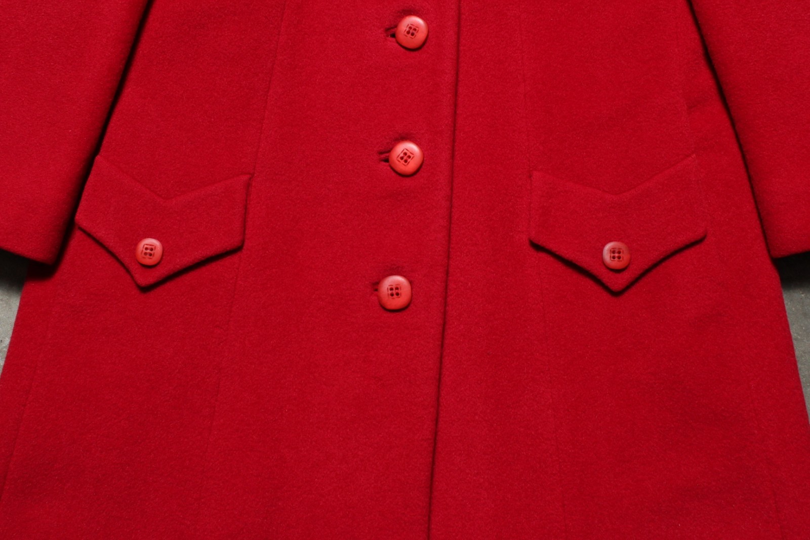 Vintage 60’s USA Union-Made Ruby Red Shagmoor Wool Coat – M / L